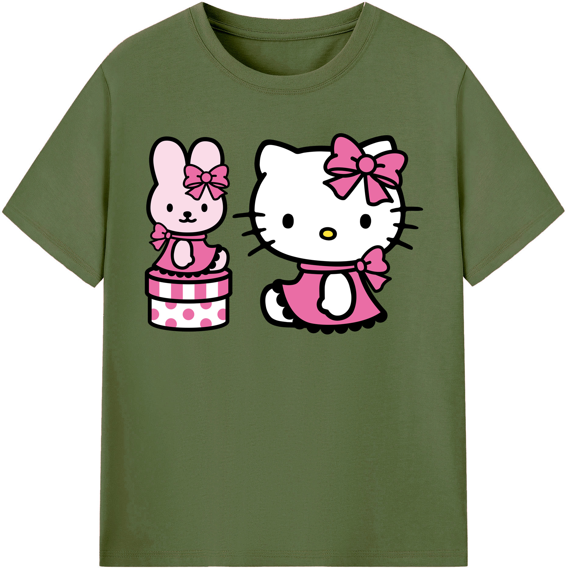 （画像用） Hello Kitty ハローキティ 綿100％半袖Tシャツ（フロントプリント）